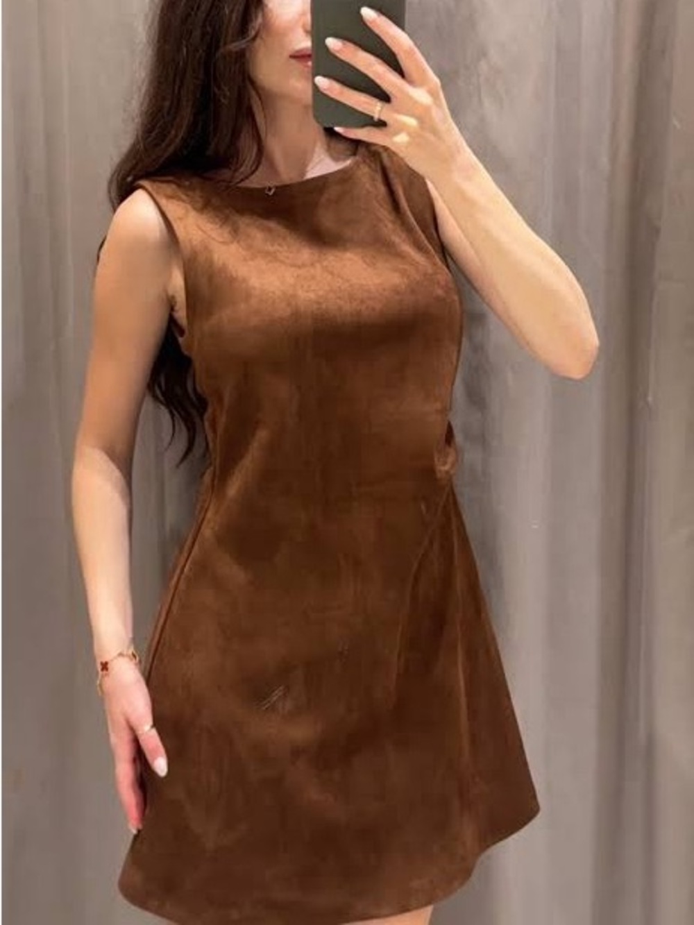 Zara Brown Suede Mini Dress